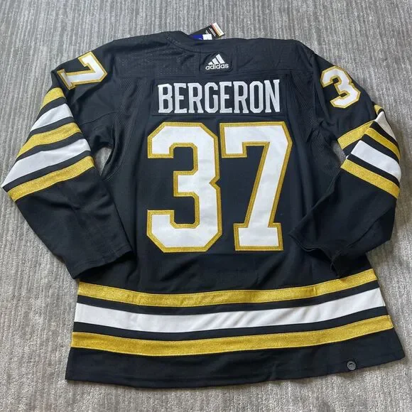 Boston Bruins Patrice Bergeron Jersey Mens 50 Adidas 100th Anniversary Authentic